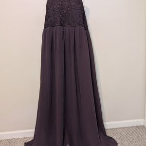 David's Bridal Deep Purple Beaded Dress